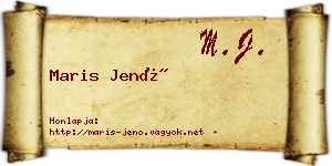Maris Jenő névjegykártya